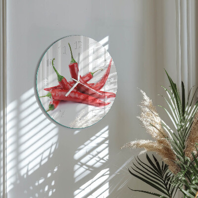 Round wall clock Chili peppers
