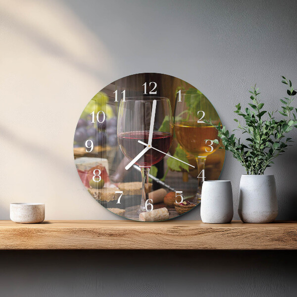 Round wall clock Wine glass