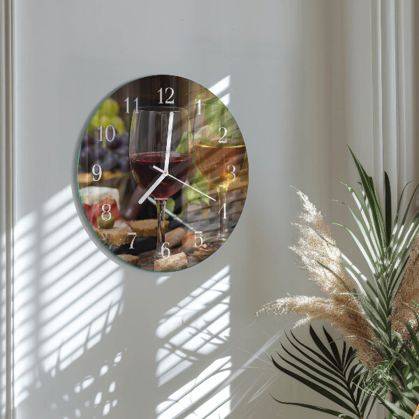 Round wall clock Wine glass