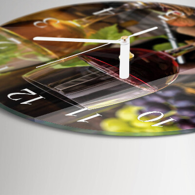 Round wall clock Wine glass