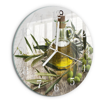 Round wall clock Olive oil