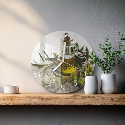Round wall clock Olive oil