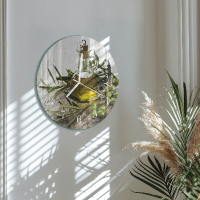 Round wall clock Olive oil