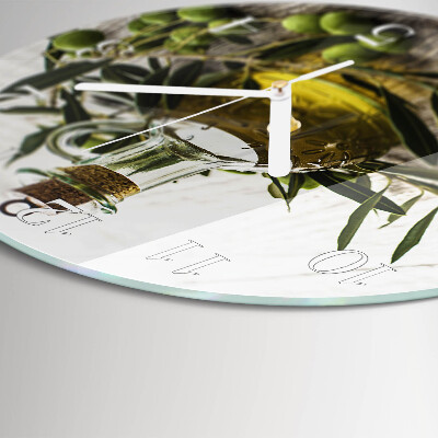 Round wall clock Olive oil