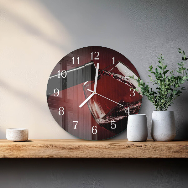 Round wall clock Wine glass