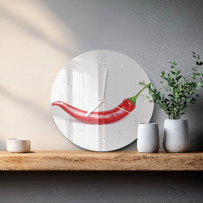 Round wall clock Chili pepper