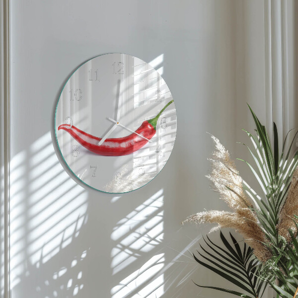 Round wall clock Chili pepper