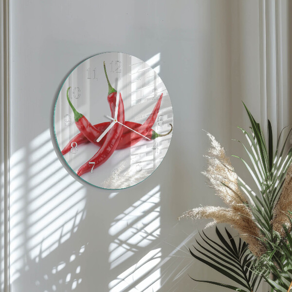 Round wall clock Chili peppers
