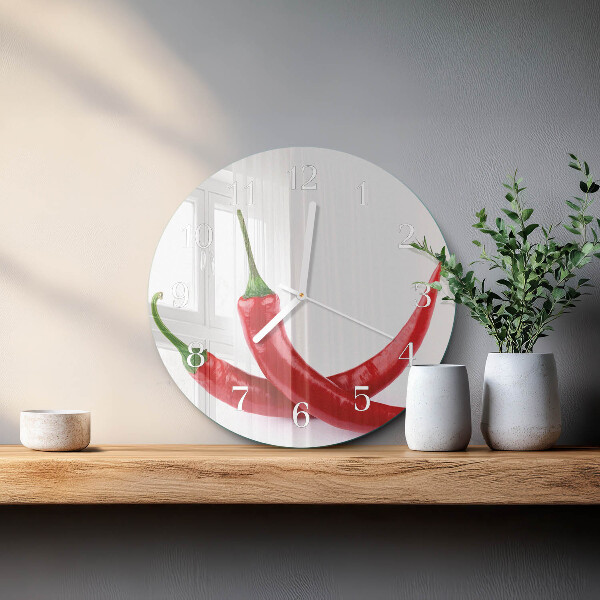 Round wall clock Chili peppers