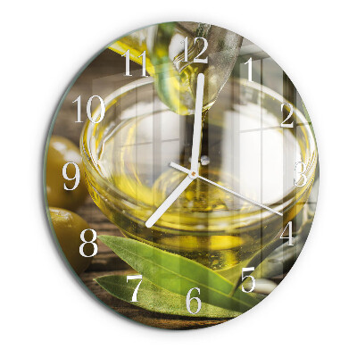 Round wall clock Olive oil