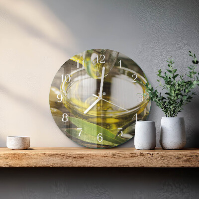 Round wall clock Olive oil