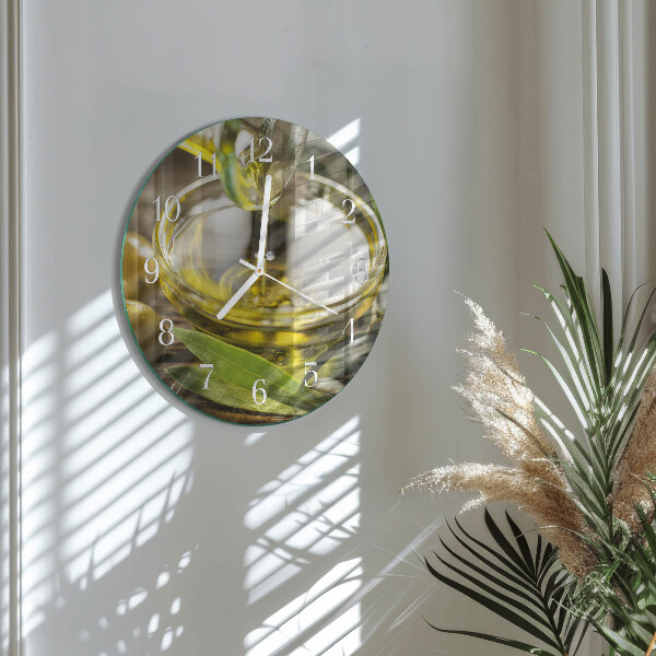 Round wall clock Olive oil