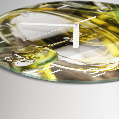 Round wall clock Olive oil