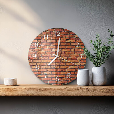Round wall clock Brick Wall