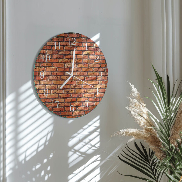 Round wall clock Brick Wall