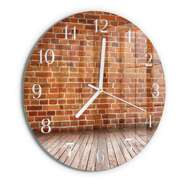 Round wall clock Brick Wall