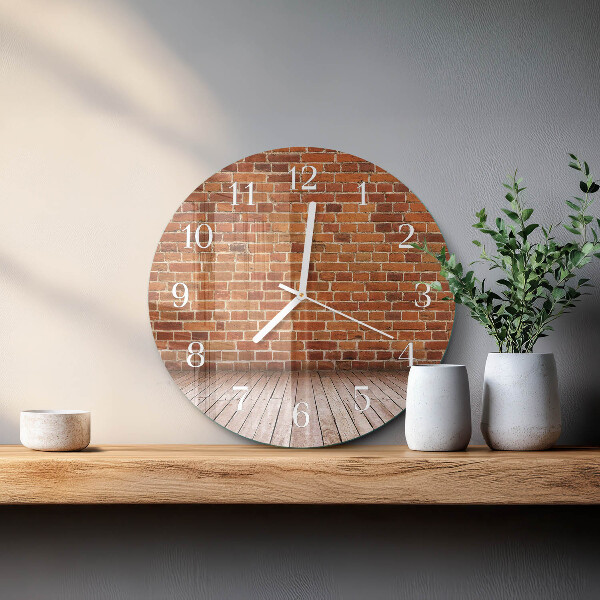 Round wall clock Brick Wall