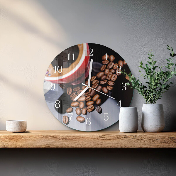 Round wall clock Cup of Coffee