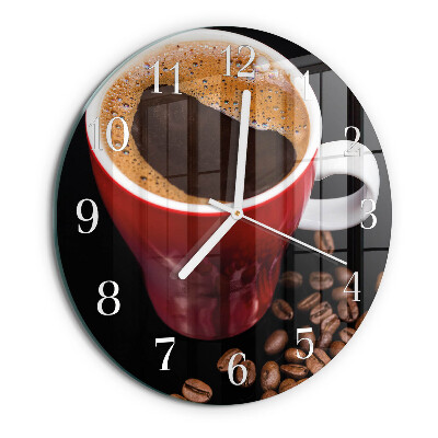 Round wall clock Cup of Coffee