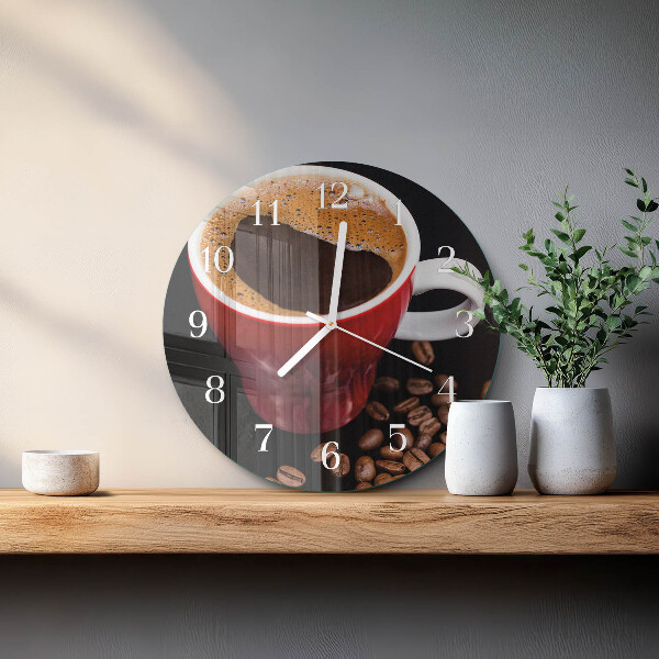 Round wall clock Cup of Coffee