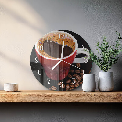 Round wall clock Cup of Coffee