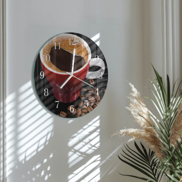 Round wall clock Cup of Coffee