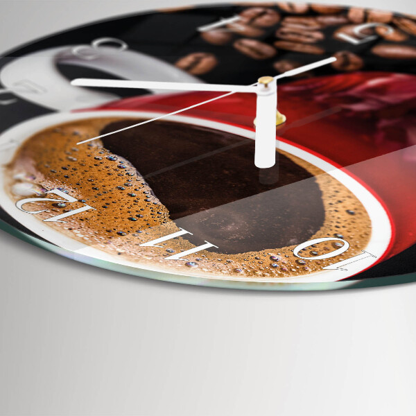 Round wall clock Cup of Coffee