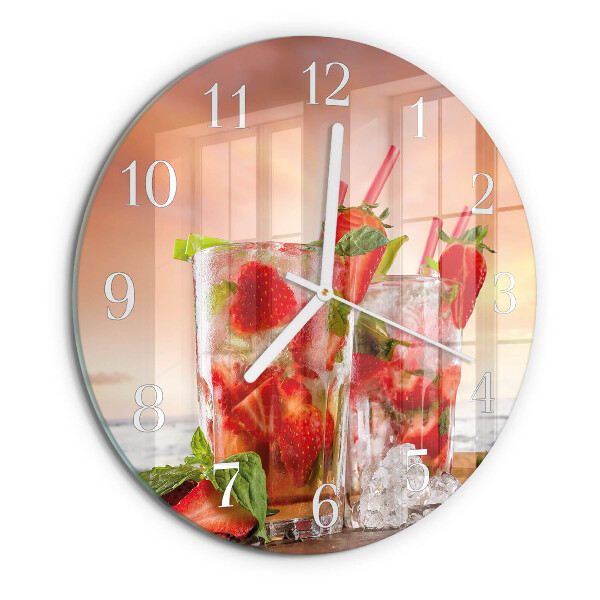 Round wall clock Strawberries