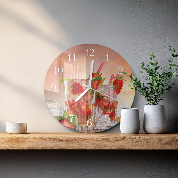 Round wall clock Strawberries