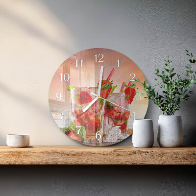 Round wall clock Strawberries