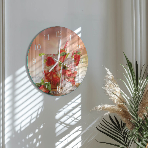 Round wall clock Strawberries
