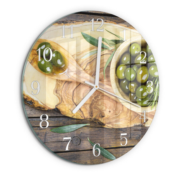 Round wall clock Olive Wood