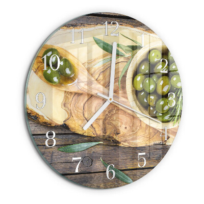 Round wall clock Olive Wood