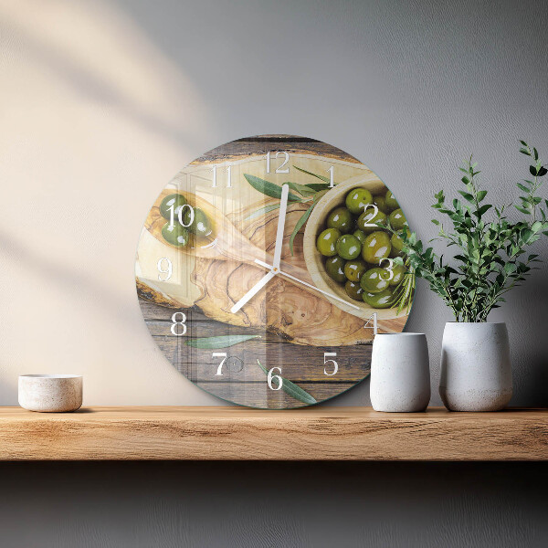 Round wall clock Olive Wood