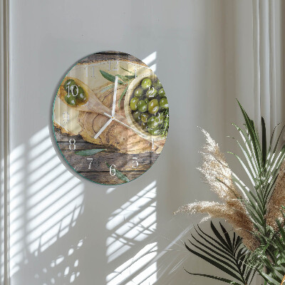 Round wall clock Olive Wood