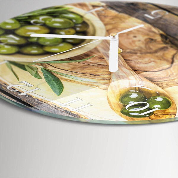 Round wall clock Olive Wood