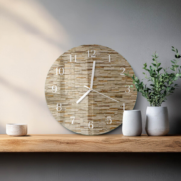 Round wall clock Decorative stone