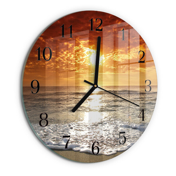 Round wall clock Beach Sea