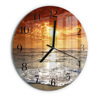 Round wall clock Beach Sea