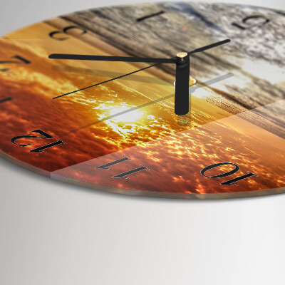 Round wall clock Beach Sea