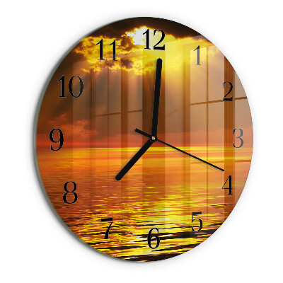 Round wall clock Sunset