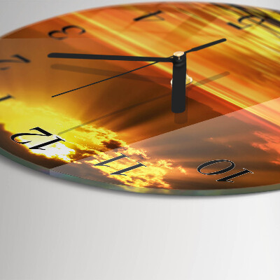 Round wall clock Sunset
