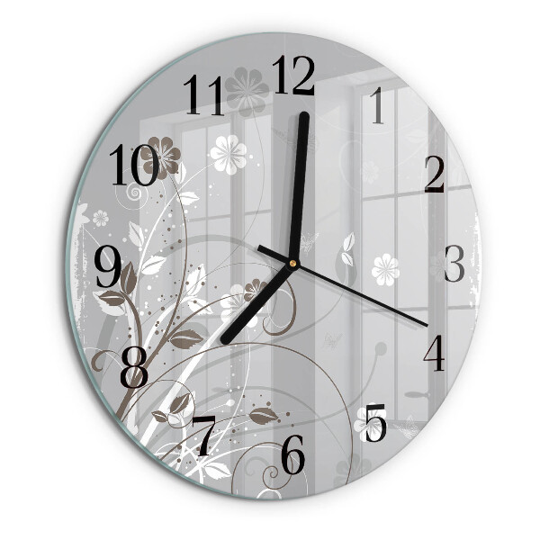 Round wall clock Flowers