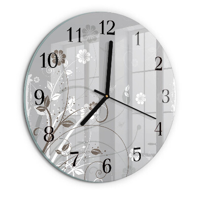 Round wall clock Flowers