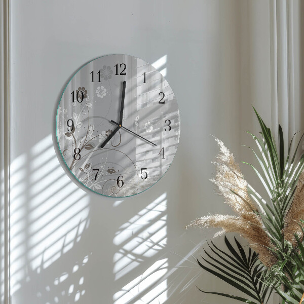 Round wall clock Flowers
