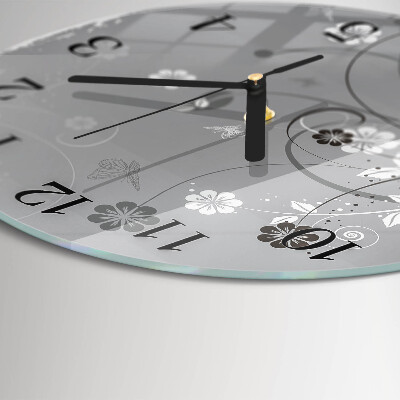 Round wall clock Flowers