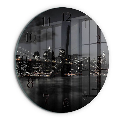 Round wall clock Horizontal Bridge