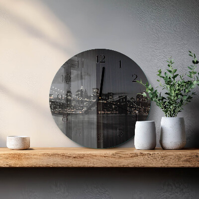 Round wall clock Horizontal Bridge