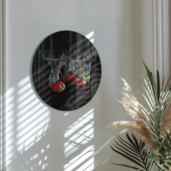 Round wall clock Strawberries