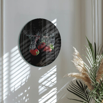 Round wall clock Strawberries